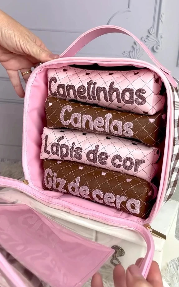 Kit Mochila Boneca Encantada Rosa